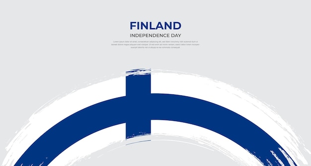 Abstrakcyjna Flaga Finlandii W Zaokrąglonej Ilustracji Wektorowej Efektu Pociągnięcia Szczotką