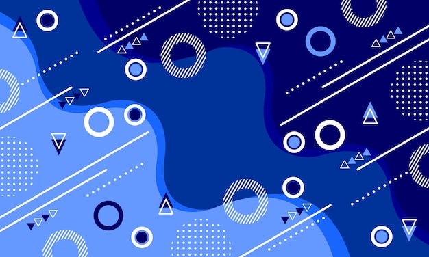 abstrakcyjna geometria niebieskie tło płaski styl projektowania