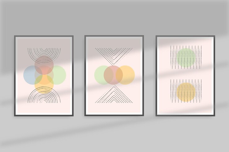 abstrakcyjna geometryczna kolekcja dekoracji ściennych