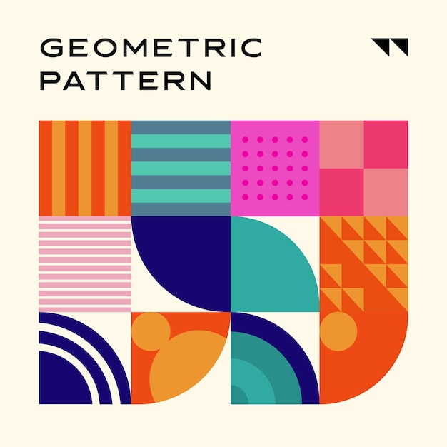 Abstrakcyjna Grafika Geometryczna Wzór W Stylu Retro I Białym Tle