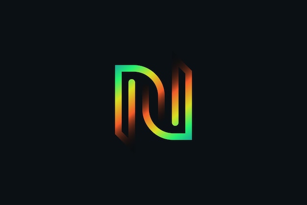 Plik wektorowy abstrakcyjna i geometryczna litera n logo design z kolorowymi liniami nowoczesne kreatywne logo odpowiednie dla tożsamości marki biznesowej i technologicznej