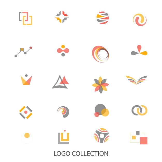 abstrakcyjna kolorowa kolekcja logo zestaw projektów logo