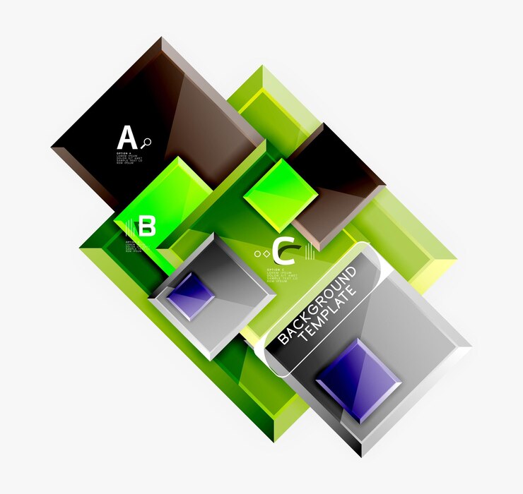 Wektor abstrakcyjna kompozycja kwadratowa dla baneru tła lub logo