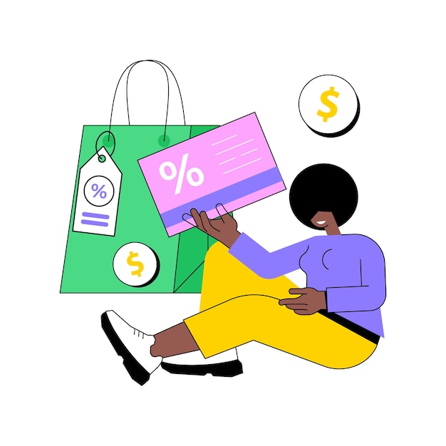 Abstrakcyjna koncepcja programu rabatowego ilustracja wektorowa