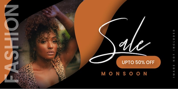 Abstrakcyjna moda Monsoon sprzedaż baner oferta rabat biznesowy tło wektor swobodny