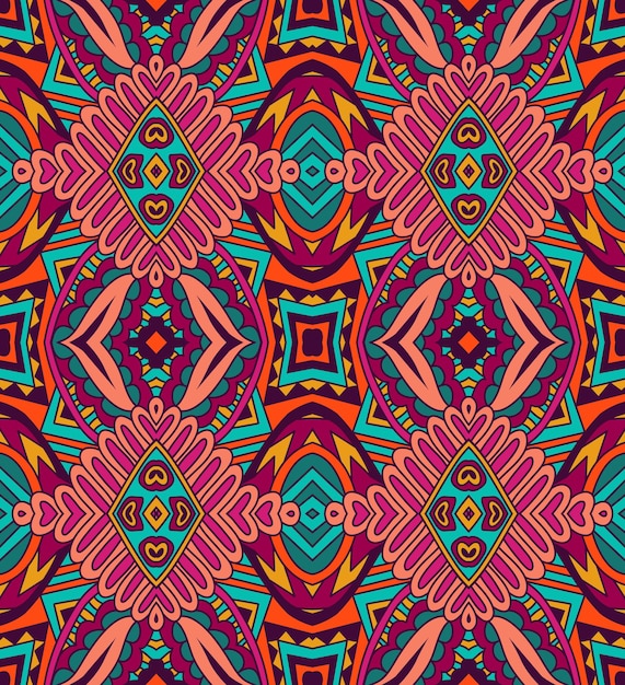 Abstrakcyjna mozaika geometryczna vintage etniczne bezszwowe wzór ozdobne