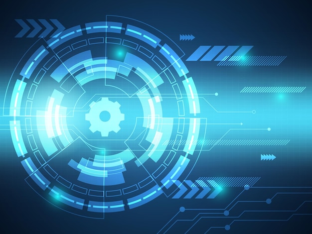 Abstrakcyjna niebieska futurystyczna technologia cybernetyczna