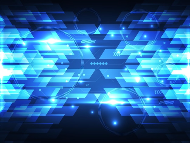 Abstrakcyjna Niebieska Siła Cybernetyczna Technologia Cyfrowa Futurystyczne Tło