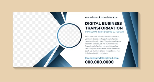 Plik wektorowy abstrakcyjna nowoczesna agencja transformacji cyfrowej biznesu korporacyjnego dla banera okładki strony mediów społecznościowych