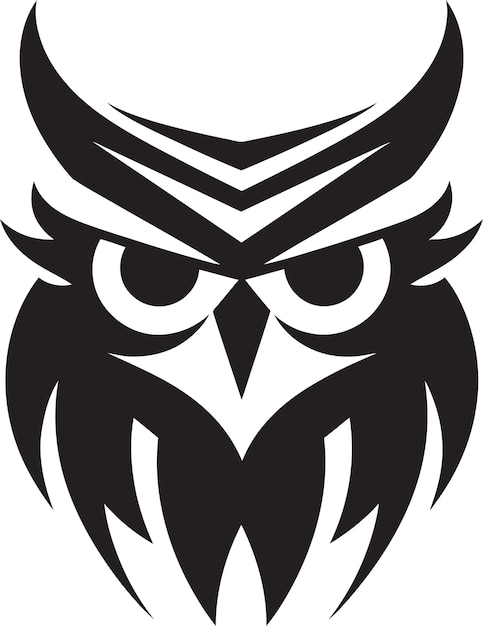 Plik wektorowy abstrakcyjna odznaka graficzna sowy symbol czarnej pierzastej sowy