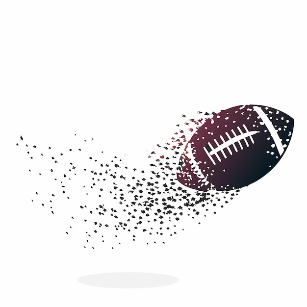 Abstrakcyjna piłka rugby latająca z cząstkami ilustracja wektorowa 4