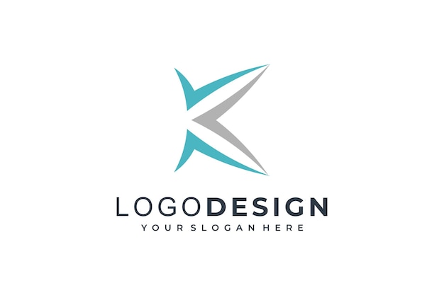 Plik wektorowy abstrakcyjna początkowa litera k szablon projektu logo