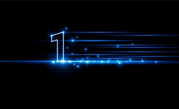 Abstrakcyjna Strzałka Numer 1 Prędkość światło Na Tle Technologii Hitech Komunikacja Koncepcja Innowacji Tło Wektor Projekt