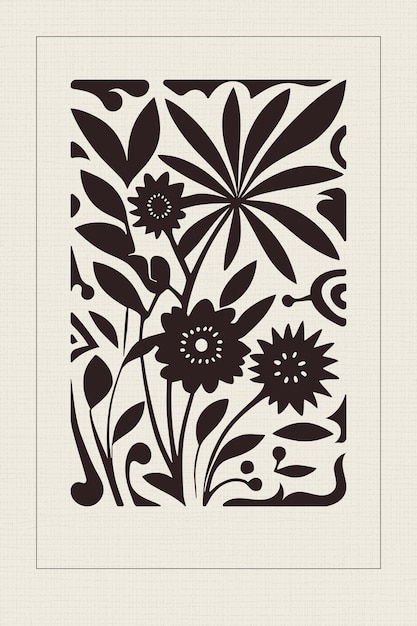 Plik wektorowy abstrakcyjna sztuka roślinna rysunek kwiatowy