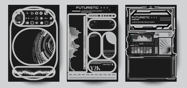 Abstrakcyjna technologia cyfrowa UI UX Futuristyczny HUD FUI Wirtualny interfejs Wzywa tytuły i ramkę