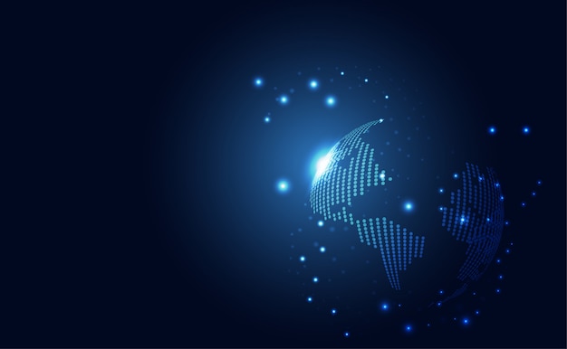 abstrakcyjna technologia globalna sieć połączenie futurystyczna ziemia