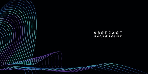 Abstrakcyjna wizualizacja geometryczna ciemno-niebieski pomarańczowo-zielony gradient falujące linie tło technologiczne
