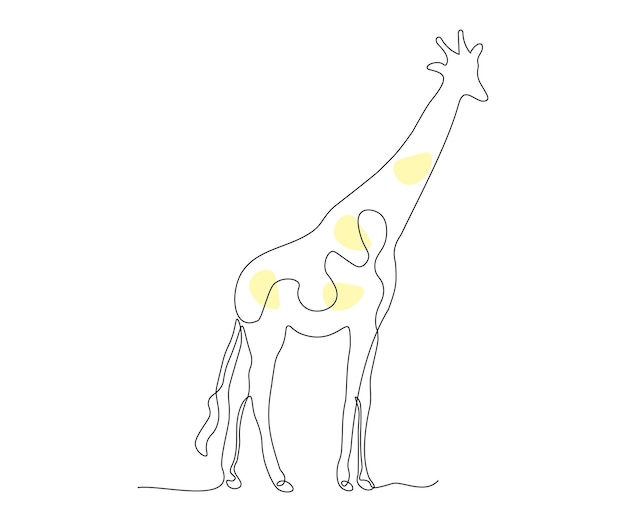 Abstrakcyjna żyrafa Duży Ręcznie Rysowany Ciągła Linia Mono Pojedyncza Linia Rysunek Konturu