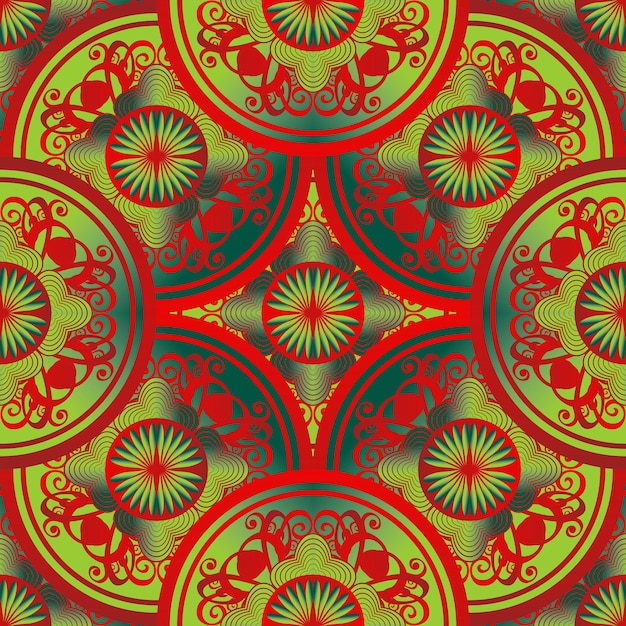 Abstrakcyjne Bezszwowe Teksturowane Tło Z Zielonym Kolorem W Połączeniu Z Czerwonym Kolorem