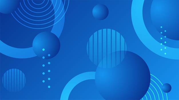 Abstrakcyjne ciemno niebieskie tło z okrągłymi kształtami geometrycznymi Ilustracja wektorowa