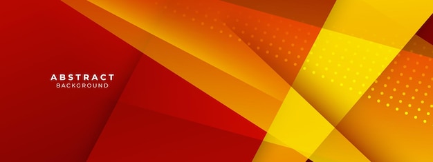 Abstrakcyjne czerwone i żółte kształty geometryczne 3d tło ilustracji wektorowych abstrakcyjny projekt graficzny transparent wzór prezentacji tło tapeta szablon sieci web