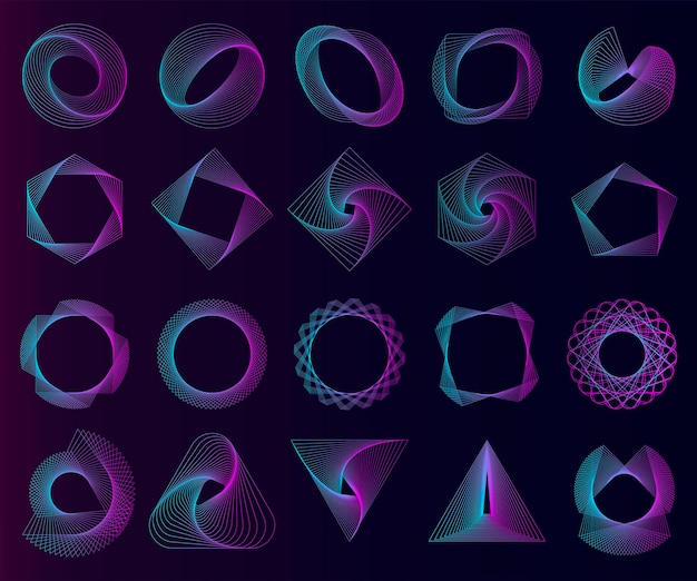 Abstrakcyjne elementy geometryczne ustawione wektor