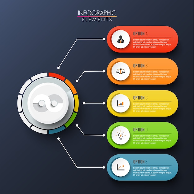 Abstrakcyjne Elementy Wykresu Wektor Infografika Szablonu