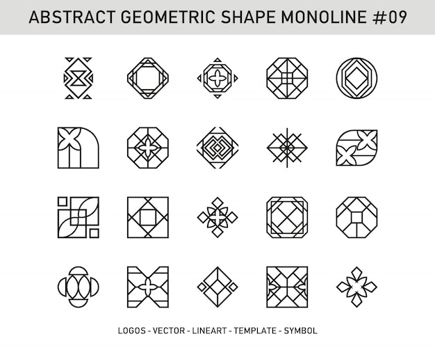 Abstrakcyjne Geometryczne Ikony Kolekcji