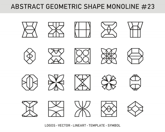 Abstrakcyjne Geometryczne Ikony Kolekcji