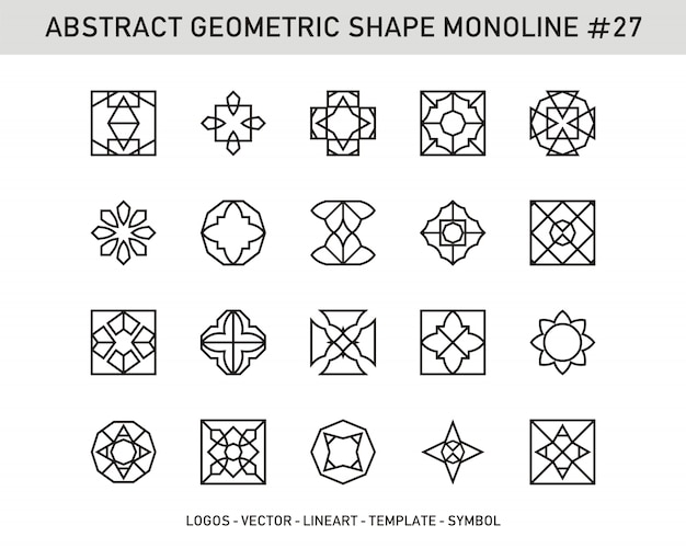 Abstrakcyjne Geometryczne Ikony Kolekcji