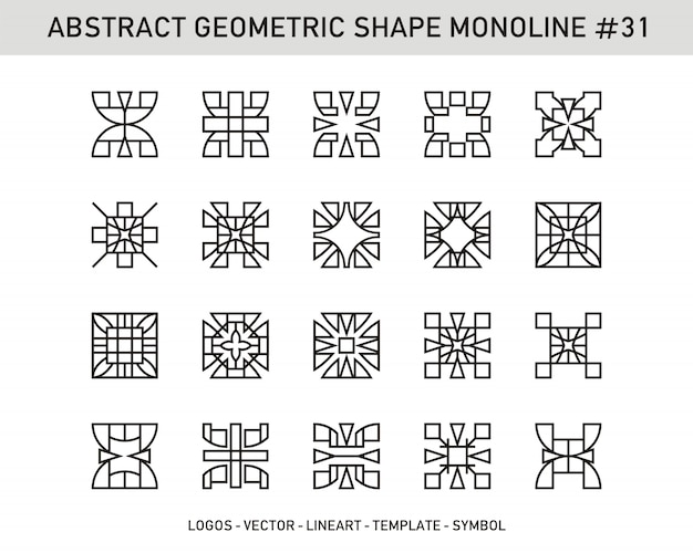 Abstrakcyjne Geometryczne Ikony Kolekcji