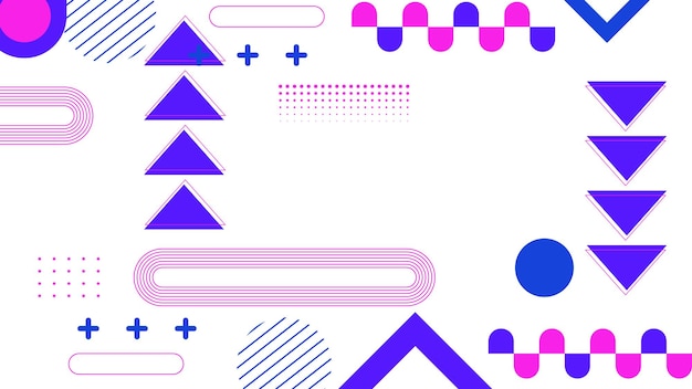 Abstrakcyjne geometryczne kształty Memfis w nowoczesnym kolorowym projekcie Idealne dla tła Projekty artystyczne i nowoczesne koncepcje projektowe Prezentacja banerowa