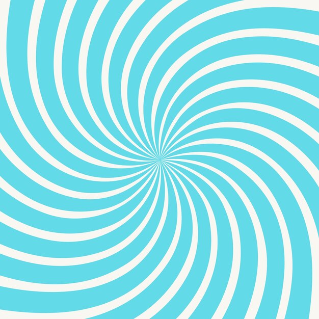 Abstrakcyjne geometryczne niebieskie i białe tło retro z Fanning Spiral Twirl Rays