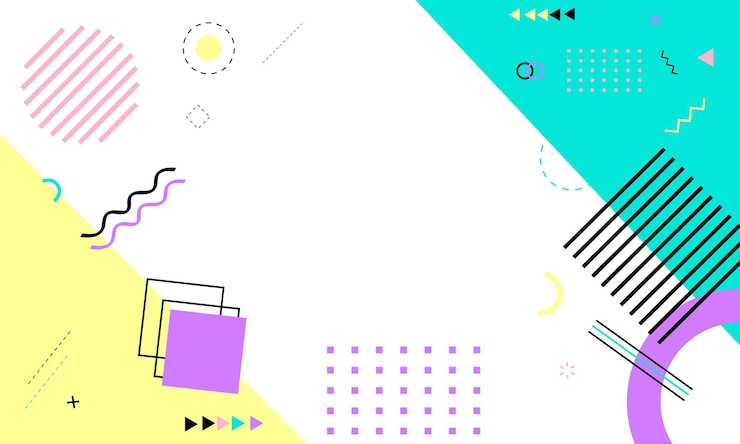 Wektor abstrakcyjne geometryczne tło i geometryczny bezszwowy wzór element stylu memphis