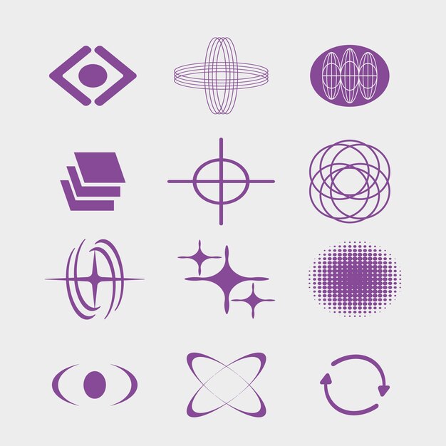 Abstrakcyjne ikony geometryczne