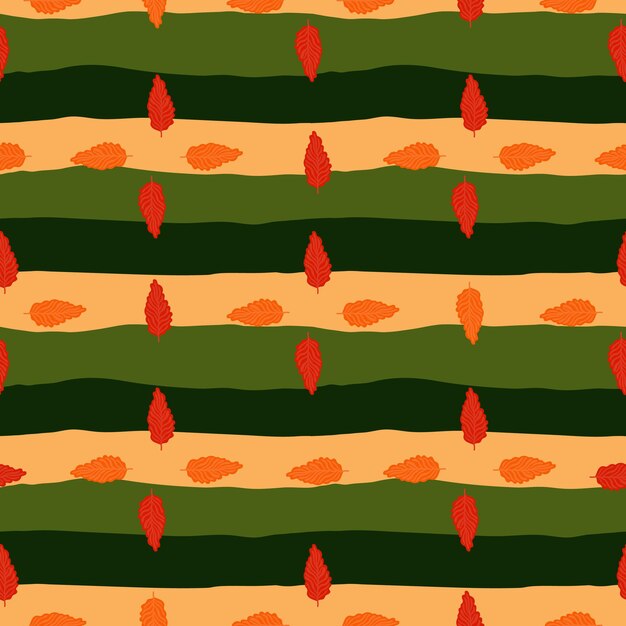 Abstrakcyjne jesienne liście bezszwowy wzór Prosty botaniczny tło liści retro dekoracyjne tło do projektowania tkanin druk tekstylny opakowanie ilustracja wektorowa