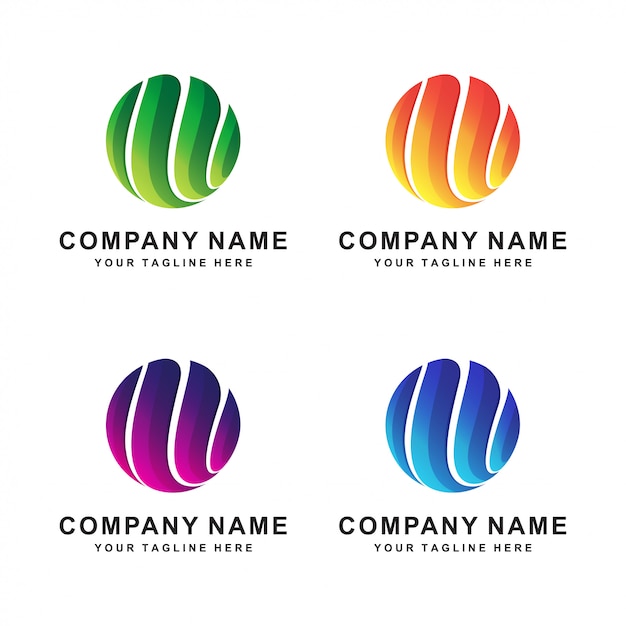 abstrakcyjne koło nowoczesne logo o innym kolorze