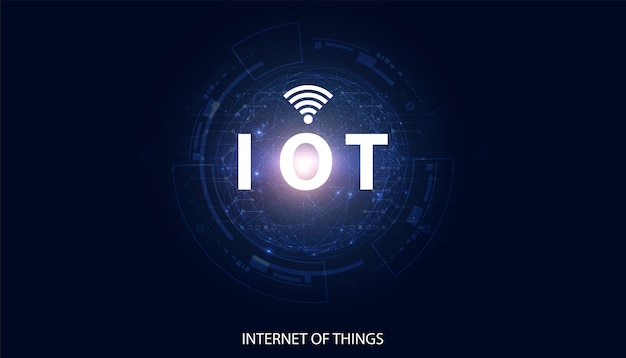 Abstrakcyjne koncepcje IoT Internet of Things urządzenia elektroniczne Połącz lub wyślij informacje