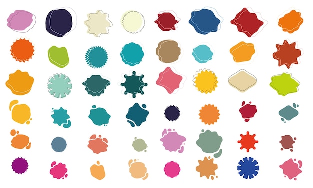 Abstrakcyjne Kształty Elementu Kolor Zestaw Kolekcji Ilustracji Wektorowych