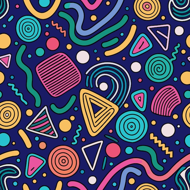 Abstrakcyjne kształty geometryczne Bezszwone wzory Kolorowe wektory Nowoczesny projekt tła