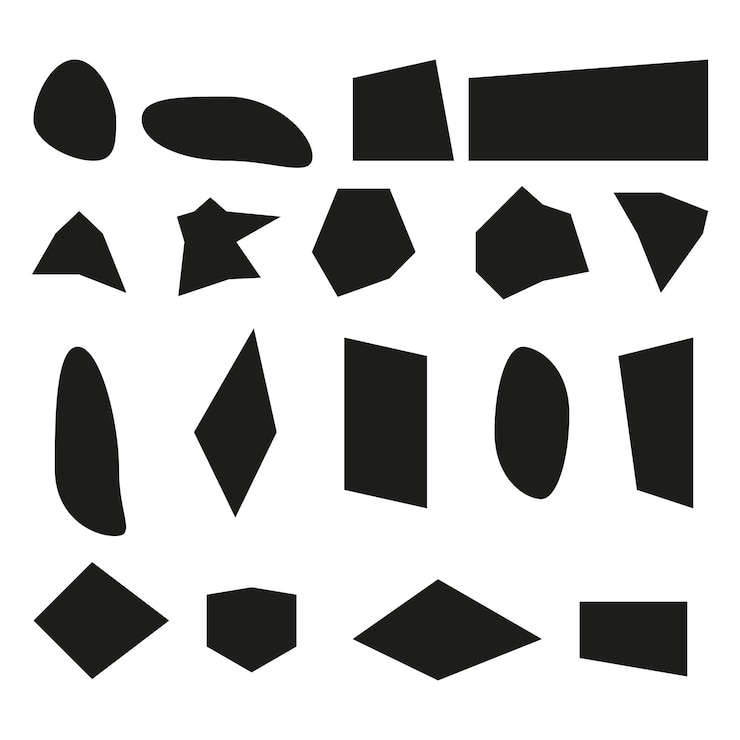 Wektor abstrakcyjne kształty geometryczne losowe formy wieloboczne minimalistyczna ilustracja wektorowa odważny projekt graficzny