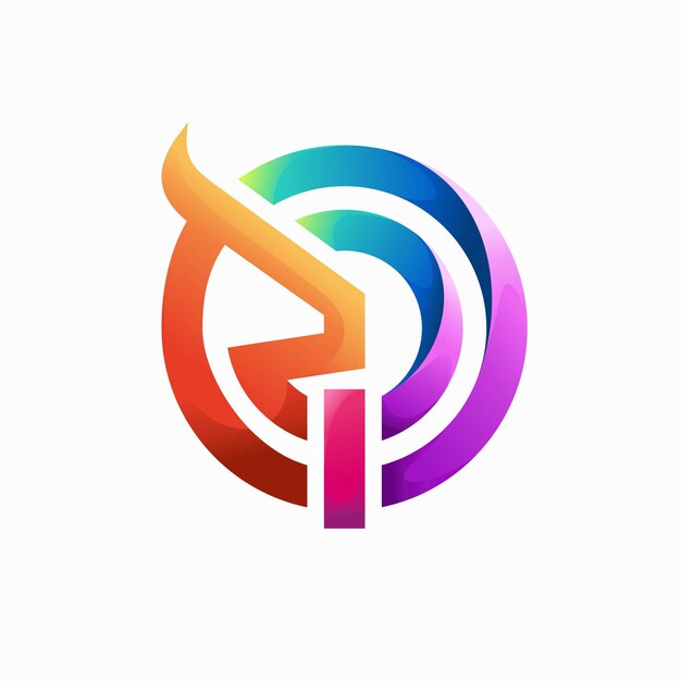 abstrakcyjne logo byka z gradientową koncepcją koloru