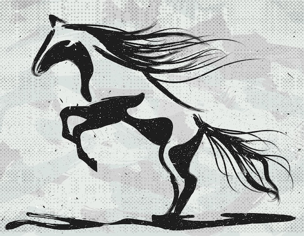 Plik wektorowy abstrakcyjne malowanie koni hodowlanych