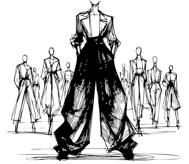 Wektor abstrakcyjne modele mody mężczyzna mody sketch