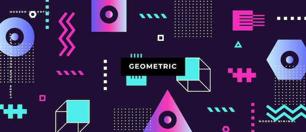 Abstrakcyjne Modne Obiekty Geometryczne Gradientowy Baner