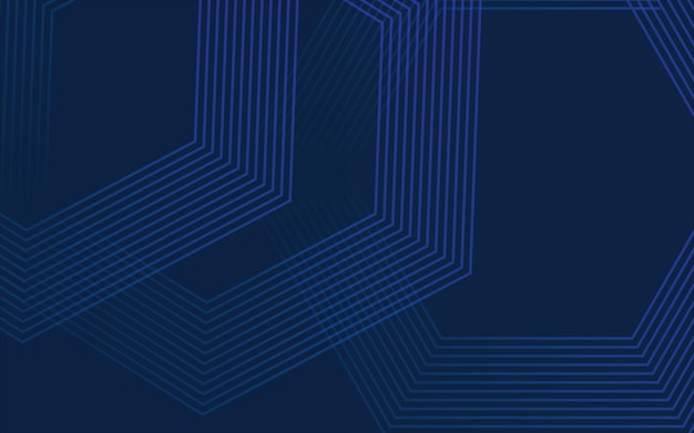 Abstrakcyjne niebieskie świecące linie geometryczne na ciemno niebieskim tle Futuristyczna koncepcja technologiczna