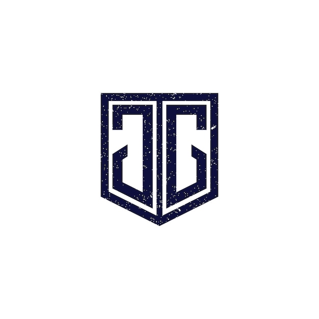 Abstrakcyjne Początkowe Litery J I G Logo W Kolorze Niebieskim Na Białym Tle
