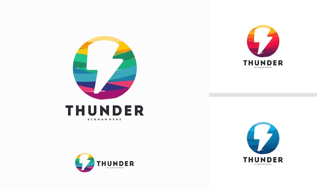 Abstrakcyjne Projekty Logo Circle Thunder Flash, Szablon Logo Electricity