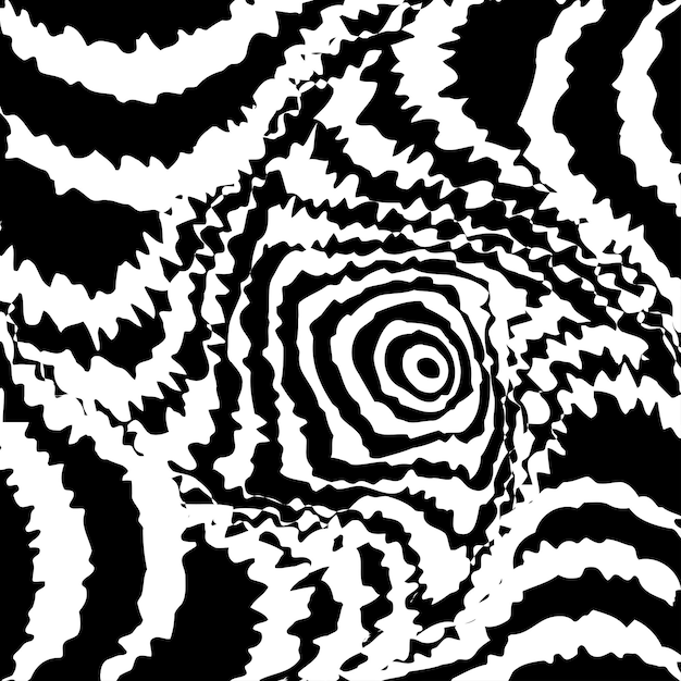 Plik wektorowy abstrakcyjne skręcone czarno-białe złudzenie optyczne zniekształconej powierzchni skręcone paski stylizowany tunel 3d