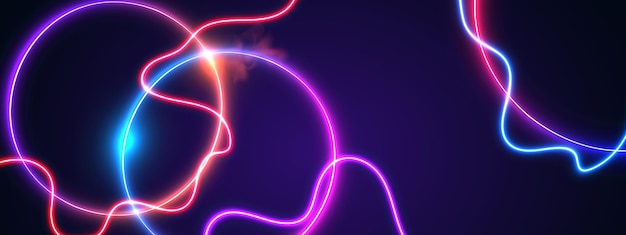 Abstrakcyjne świecące światła neonowe tło Ilustracja technologii futurystycznej